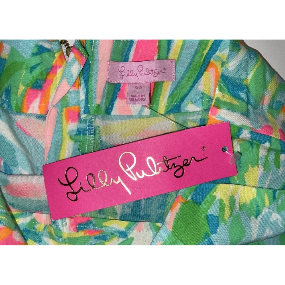 NWOT Women's Lilly Pulitzer Linnea Flat Front Back Zip Shorts Sea Salt Sun Sz 00